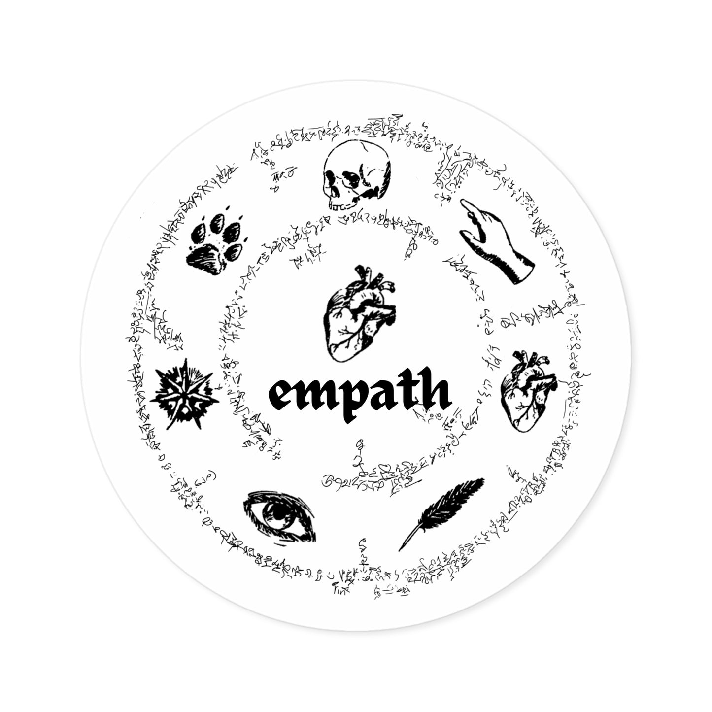 Empath Circle of Seven Round Stickers, Indoor\Outdoor