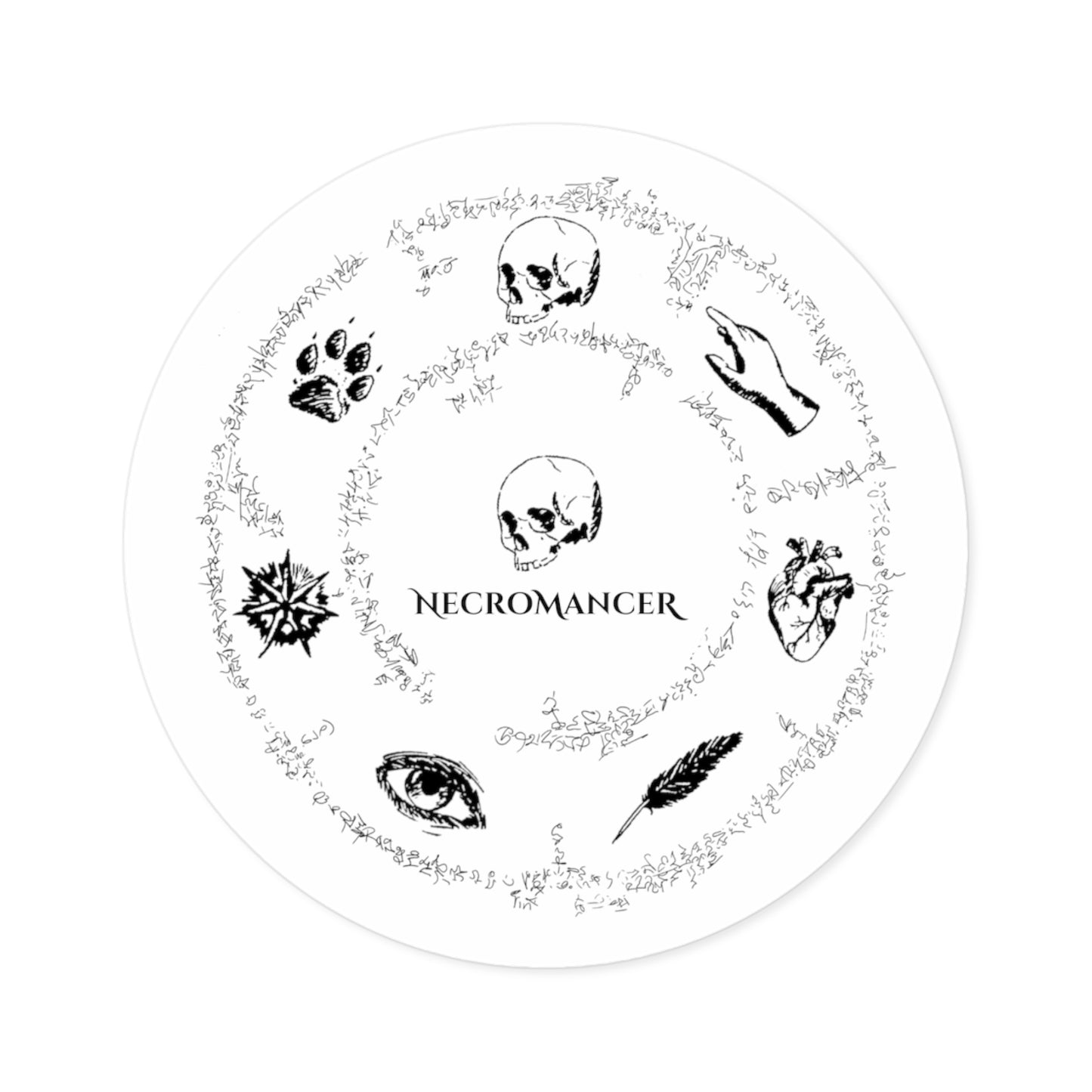 Necromancer Circle of Seven Round Stickers, Indoor\Outdoor