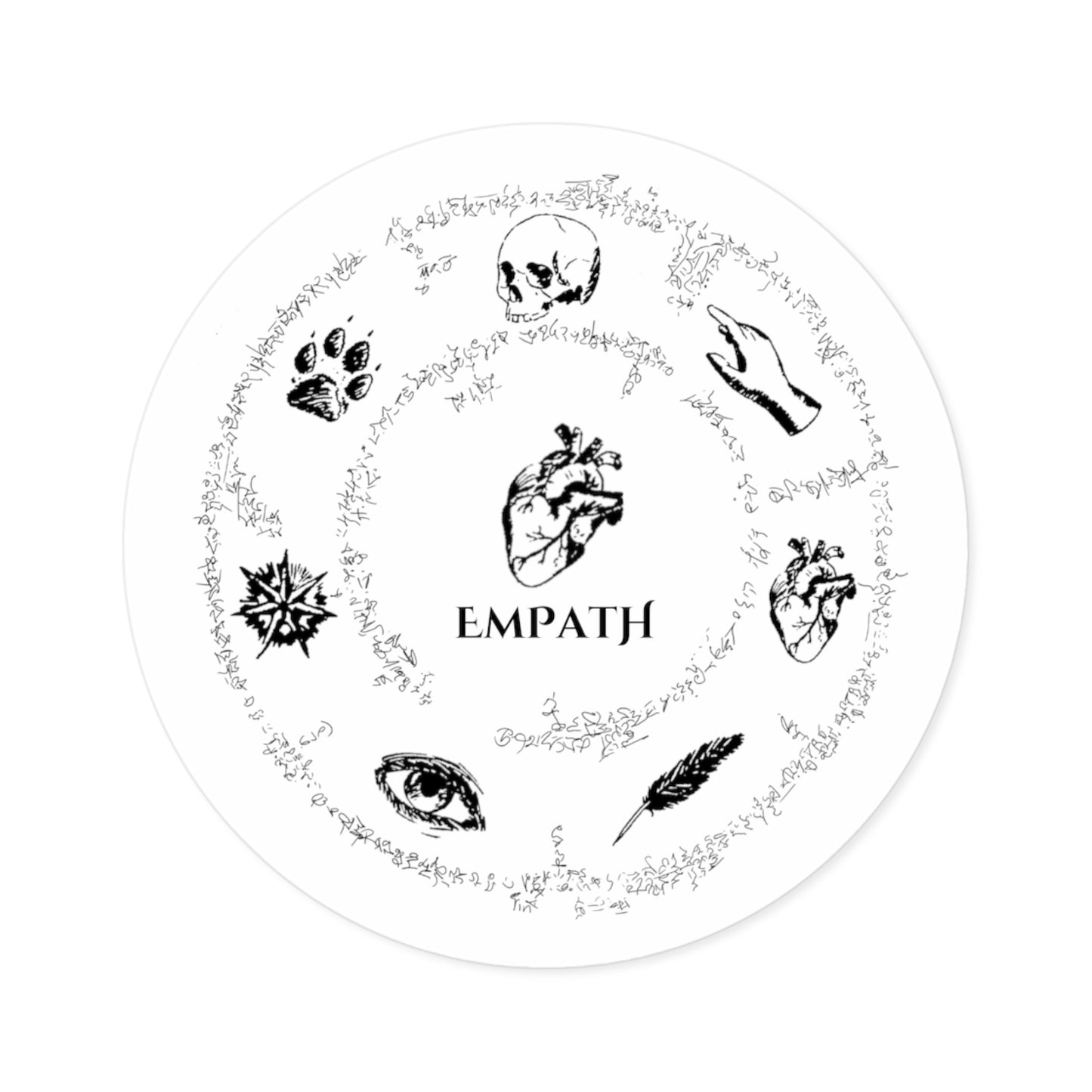 Empath Circle of Seven Round Stickers, Indoor\Outdoor