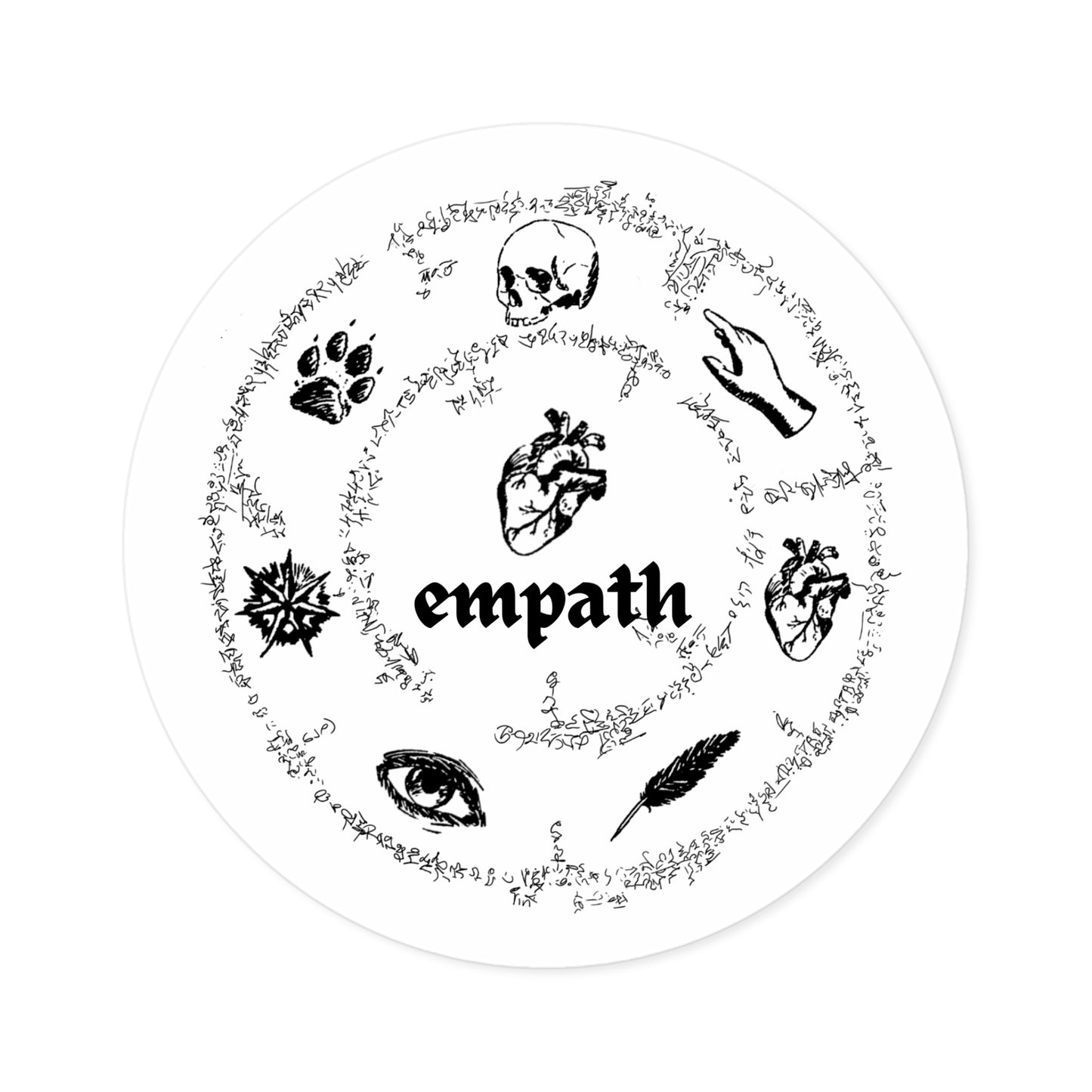 Empath Circle of Seven Round Stickers, Indoor\Outdoor